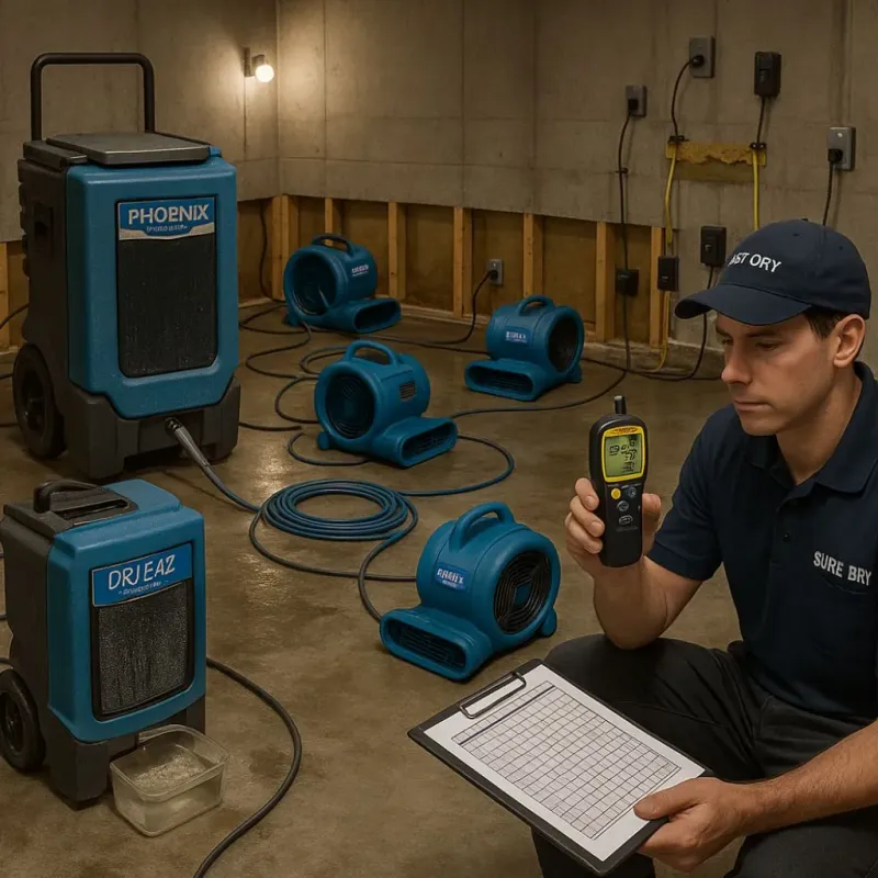 Structural Drying and Dehumidification process in Skowhegan, ME